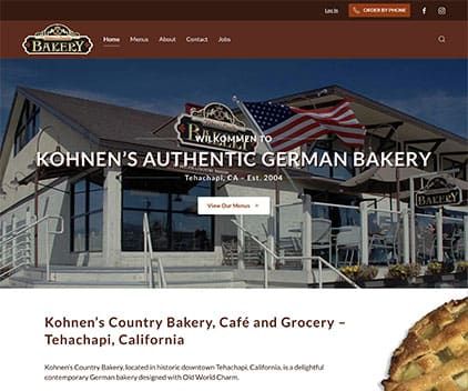 Website Design & Development - Client: Kohnen’s Country Bakery