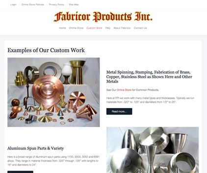 Website Design & Development - Client: Fabricor Products, Inc.