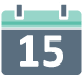 icon of date calendar showing the fifteenth of the month